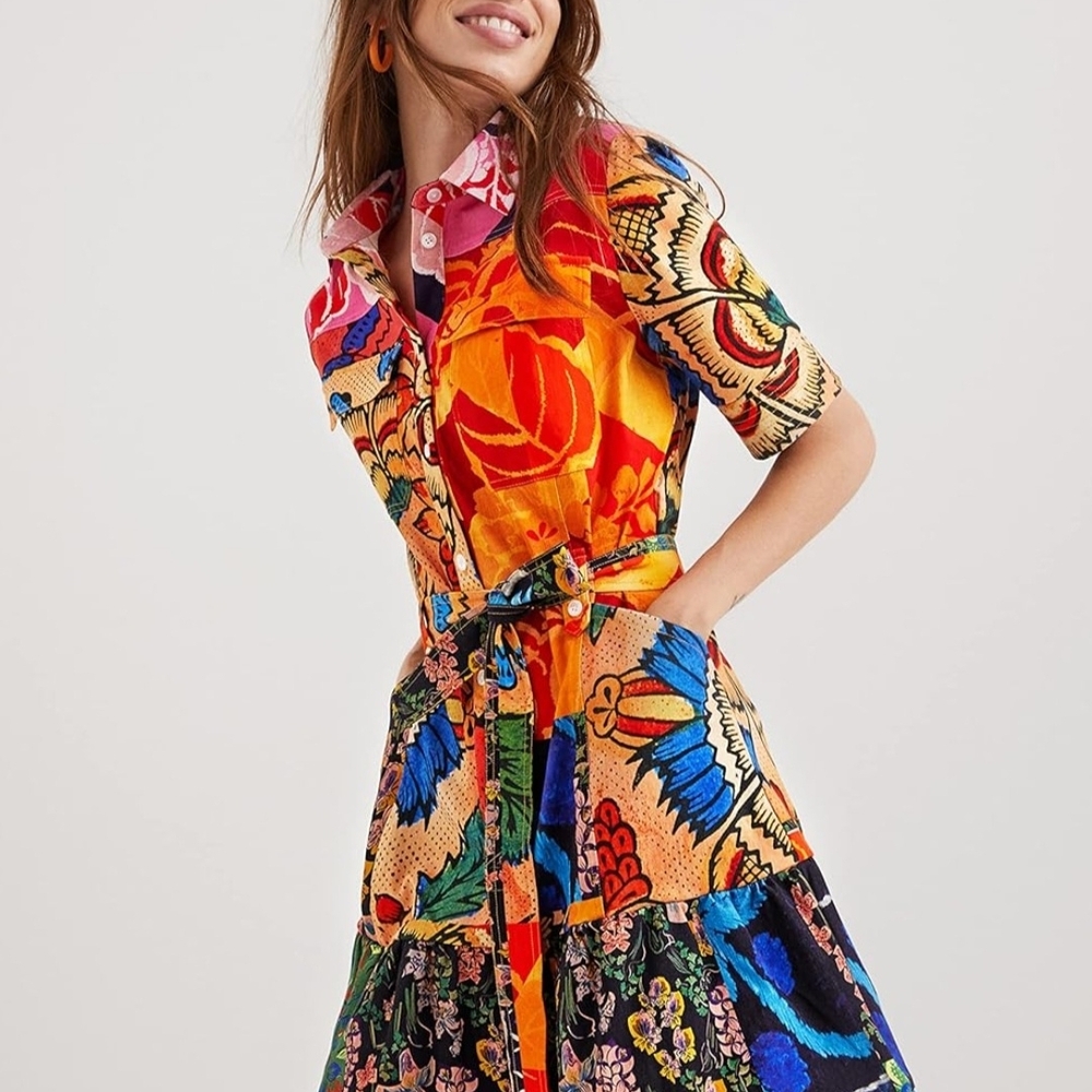 Desigual Colorful Floral Button-Up Shirt - Multicolor
